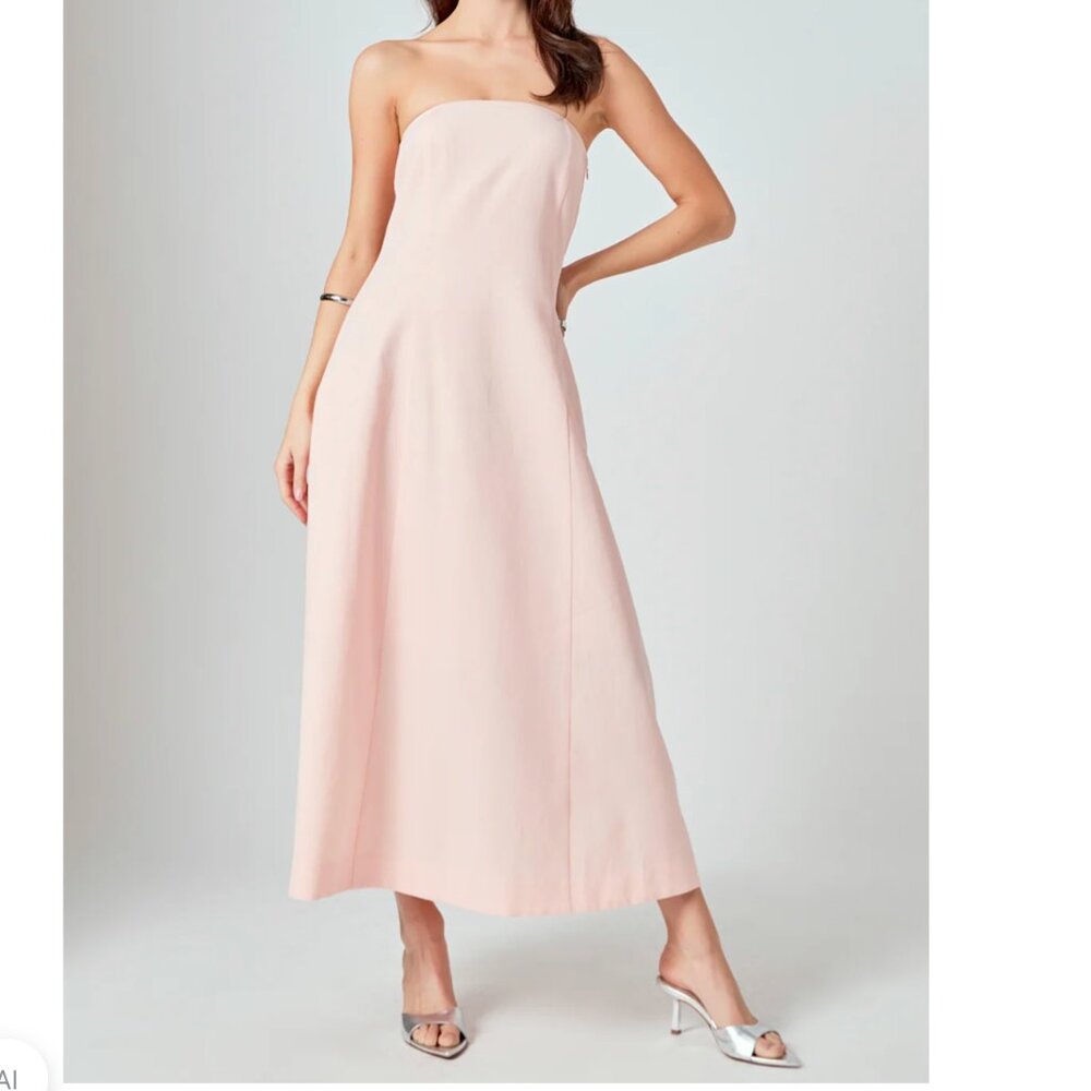 Endless Rose Whitney Linen Strapless Dress